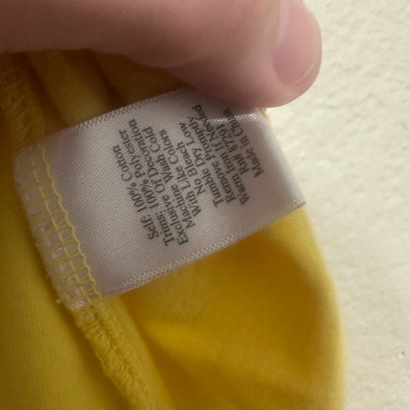 Johnny Was Embroidered Floral "Love" Yellow T-Shirt Size Large - Picture 7 of 8